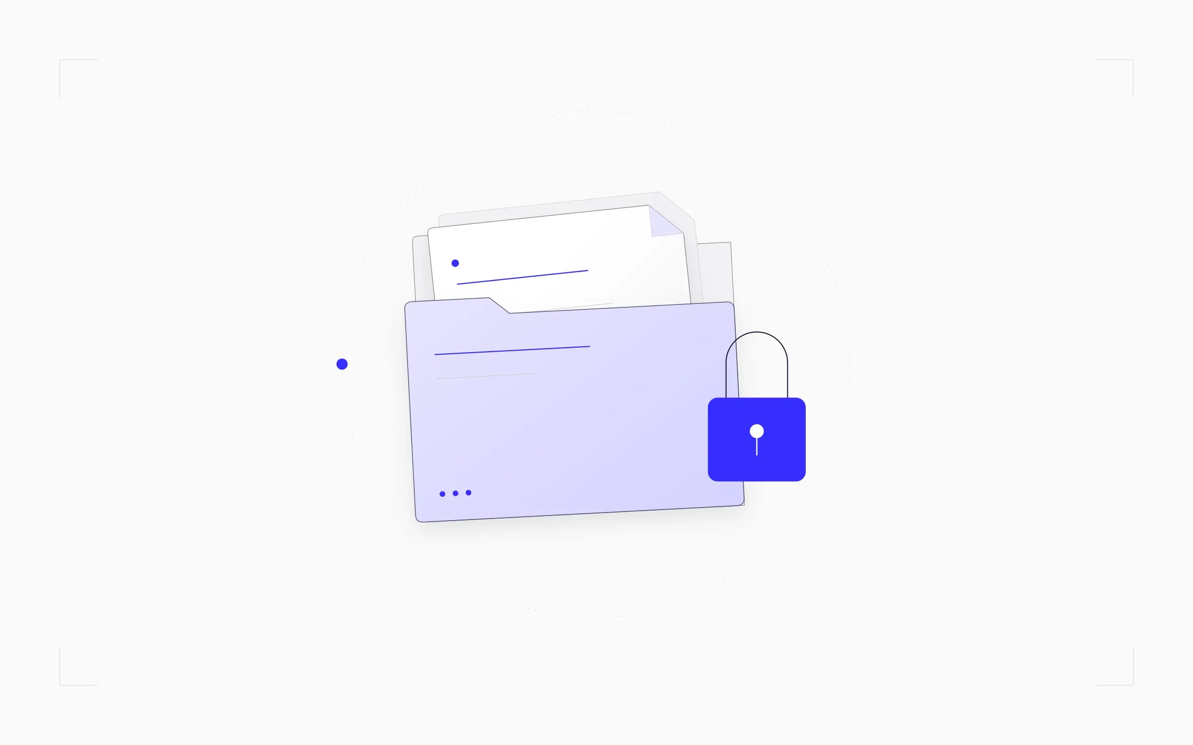Un dossier et un cadenas illustrent le contrôle d'accès aux documents.