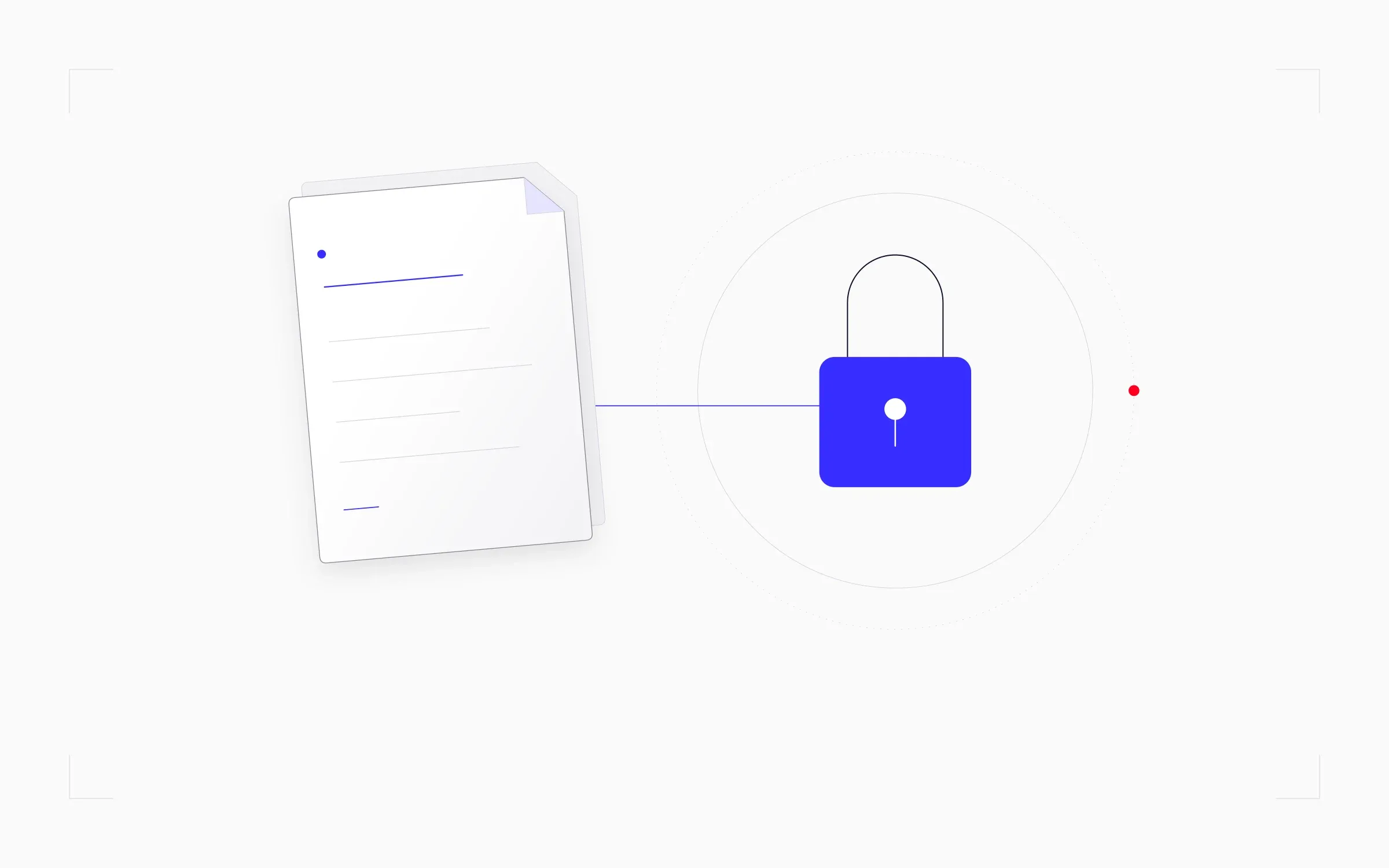 Un document et un accès fermé, entourés d'une limite de protection.